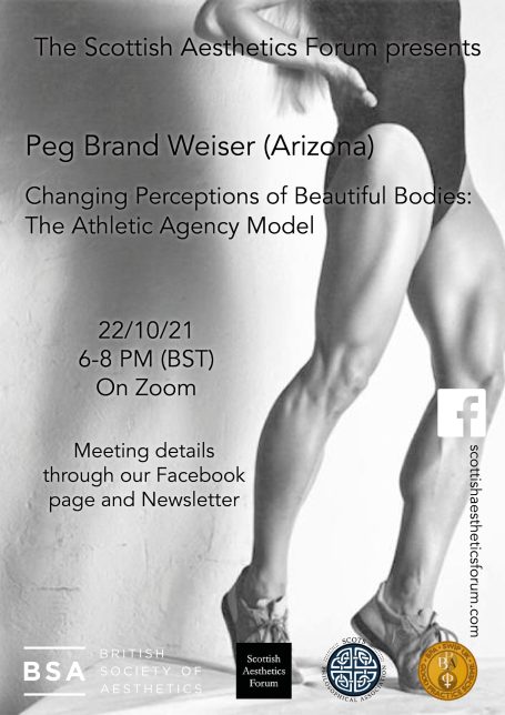 Peg Brand Weiser: 'Changing Perceptions of Beautiful Bodies: The Athletic Agency Model' Event poster for Peg Brand Weiser discussing beauty norms in body image on Zoom.