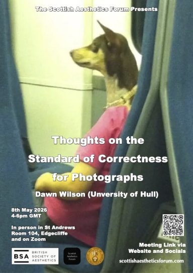Dawn Wilson: Thoughts on the Standard of Correctness for Photographs Poster for a talk by Dawn Wilson