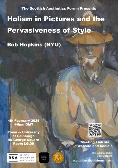 Robert Hopkins: 'Holism in Pictures and the Pervasiveness of Style' Poster for a lecture on holism in pictures by Rob Hopkins.