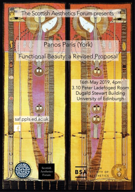 Panos Paris : 'Functional Beauty: A Revised Proposal' Poster for an event titled "Functional Beauty," at the University of Edinburgh.