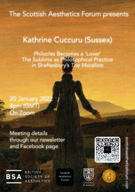 Kathrine Cuccuru: 'Philocles Becomes a 'Lover': The Sublime as Philosophical Practice in Shaftesbury's The Moralists' Announcement for a Scottish Aesthetics Forum event featuring Kathrine Cuccuru on 20 January 2023.